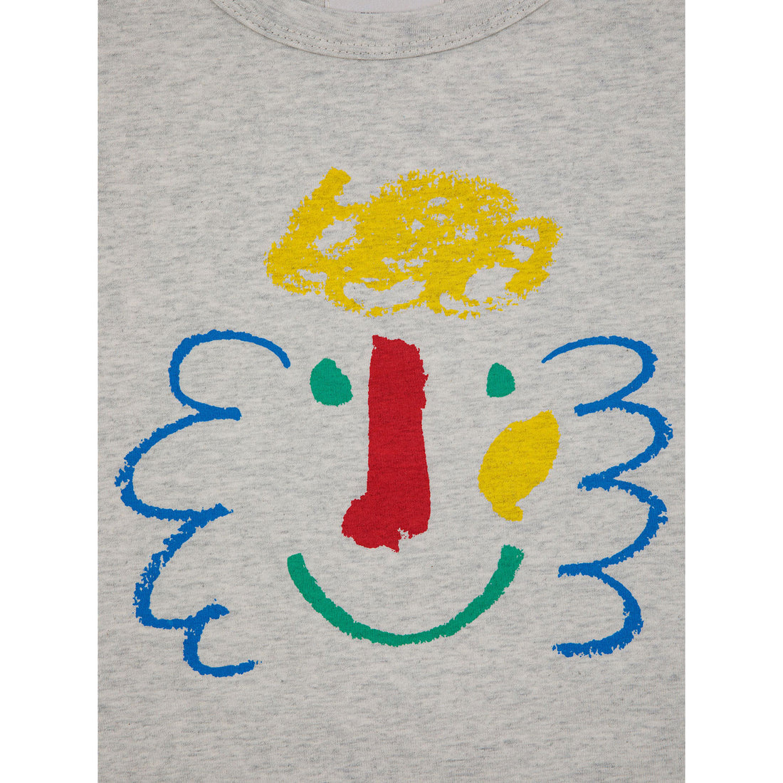 Bobo Choses Light Heather Grey Happy Mask T-Shirt