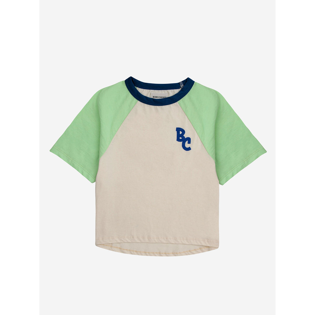 Bobo Choses Jade Green Bc Color Block Raglan Sleeves T-Shirt