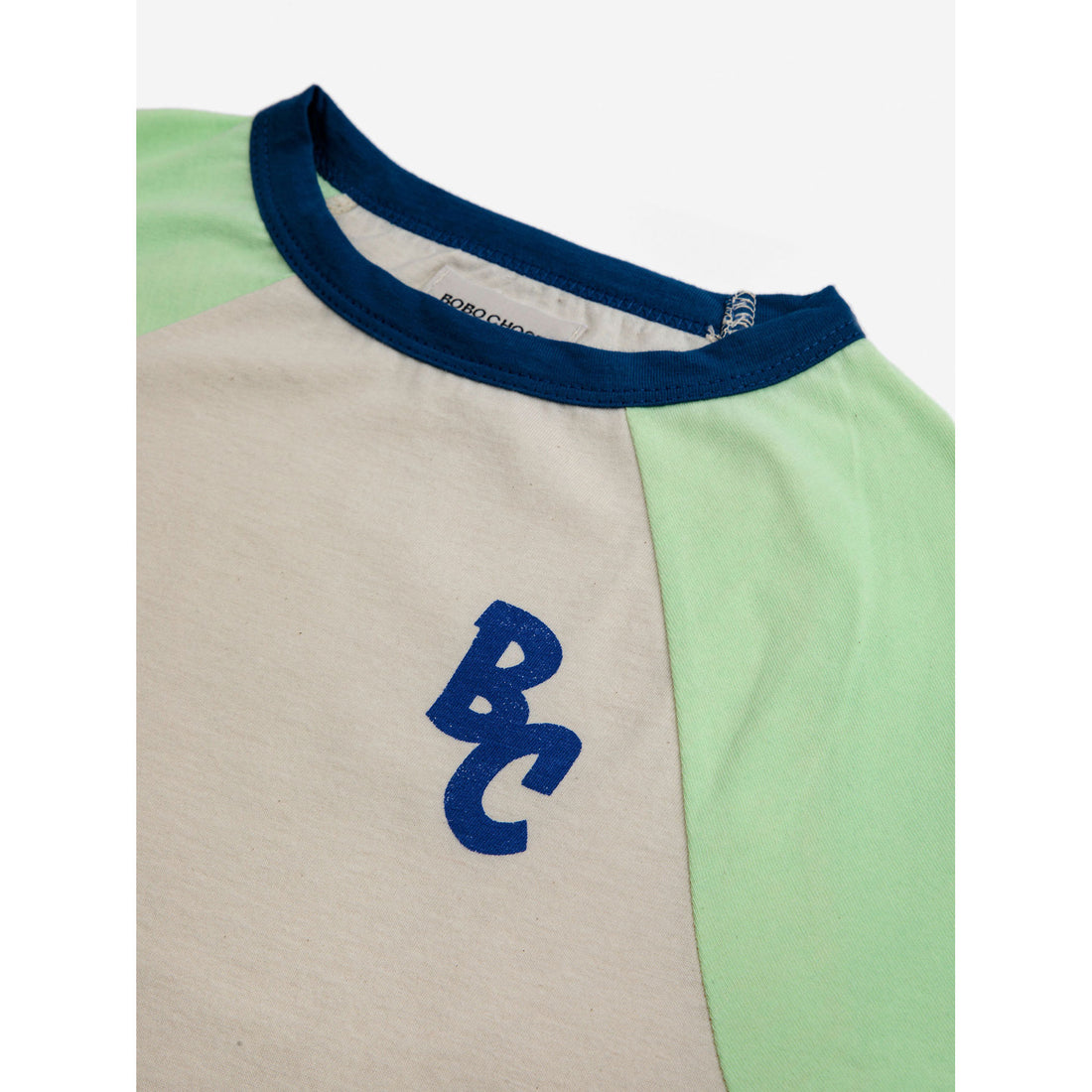 Bobo Choses Jade Green Bc Color Block Raglan Sleeves T-Shirt