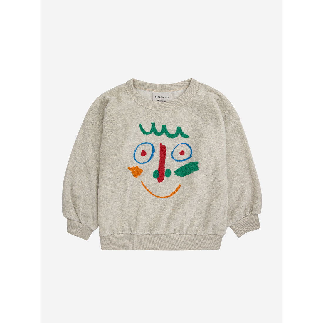 Bobo Choses Light Heather Grey Crazy Mask Sweatshirt