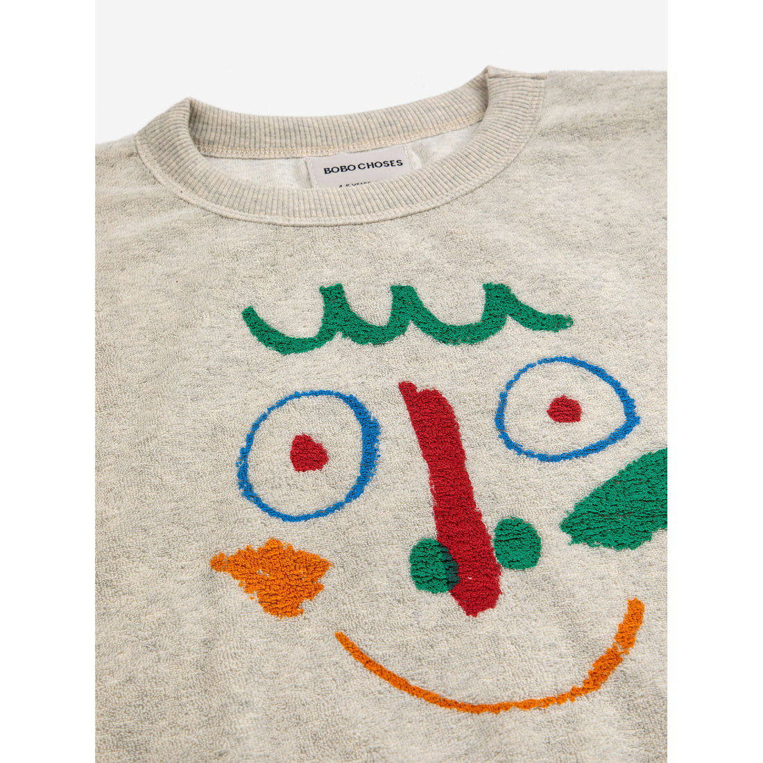 Bobo Choses Light Heather Grey Crazy Mask Sweatshirt
