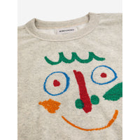 Bobo Choses Light Heather Grey Crazy Mask Sweatshirt