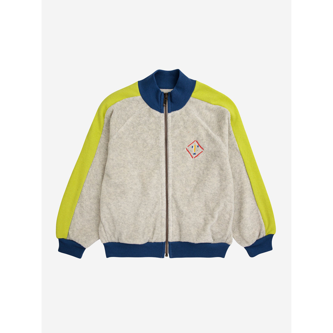 Bobo Choses Light Heather Grey Shadow Terry Zipped Sweatshirt