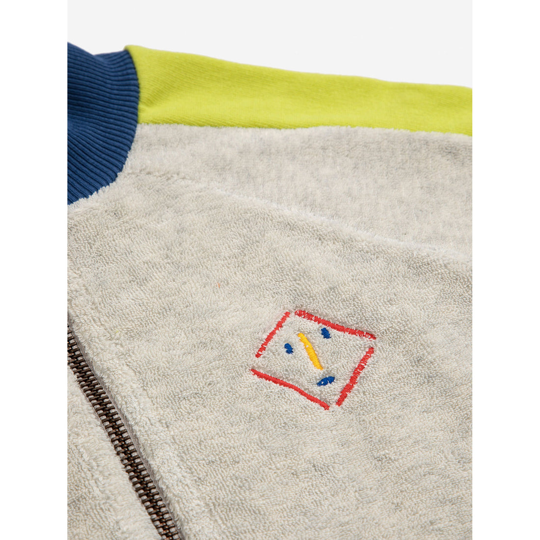 Bobo Choses Light Heather Grey Shadow Terry Zipped Sweatshirt