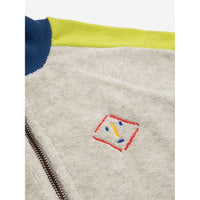 Bobo Choses Light Heather Grey Shadow Terry Zipped Sweatshirt