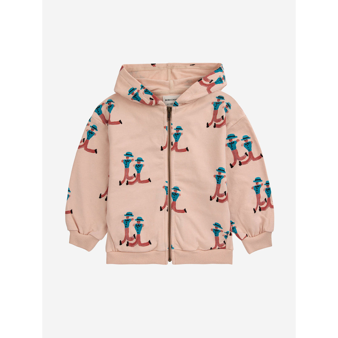 Bobo Choses Light Pink Dancing Giants All Over Zipped Hoodie