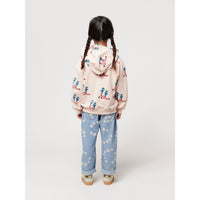 Bobo Choses Light Pink Dancing Giants All Over Zipped Hoodie