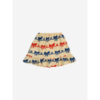Bobo Choses Light Yellow Ribbon Bow All Over Ruffle Skirt