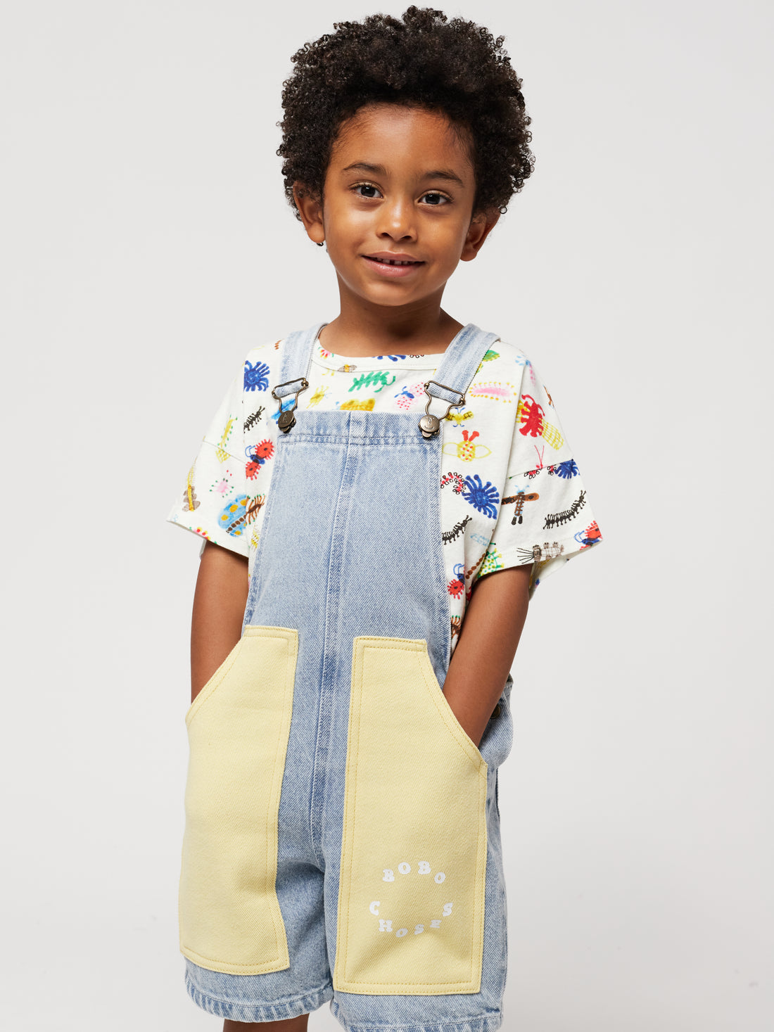 Bobo Choses Light Blue Bobo Choses Circle Short Dungaree