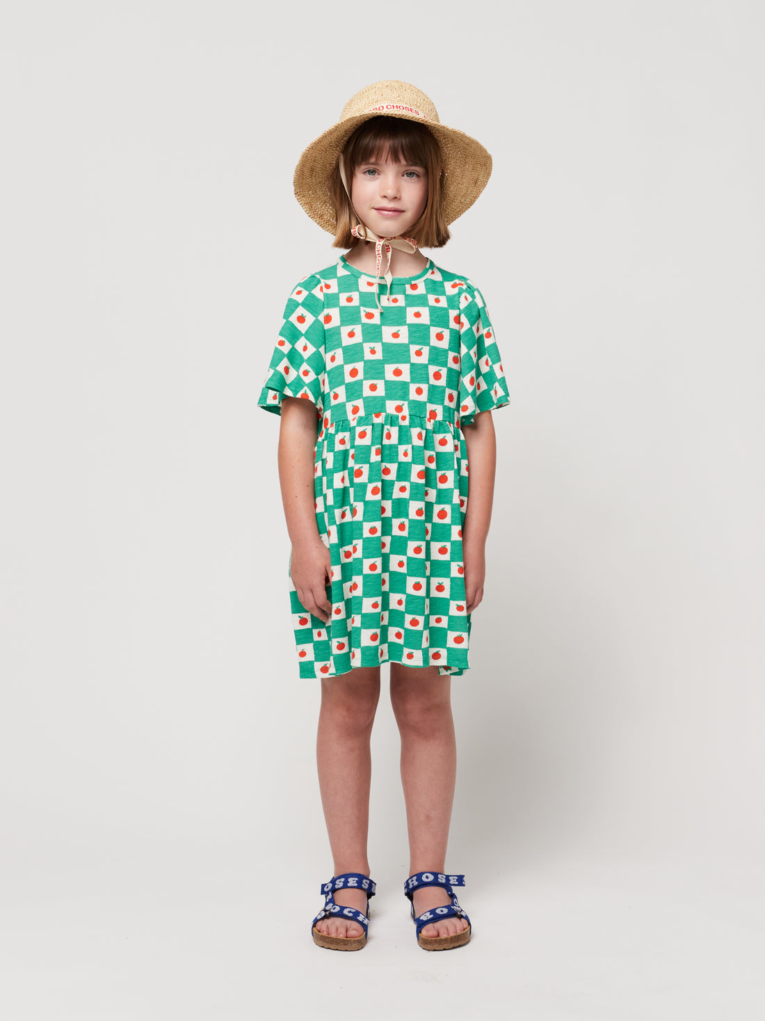Bobo Choses Offwhite Tomato All Over Ruffle Sleeves Dress