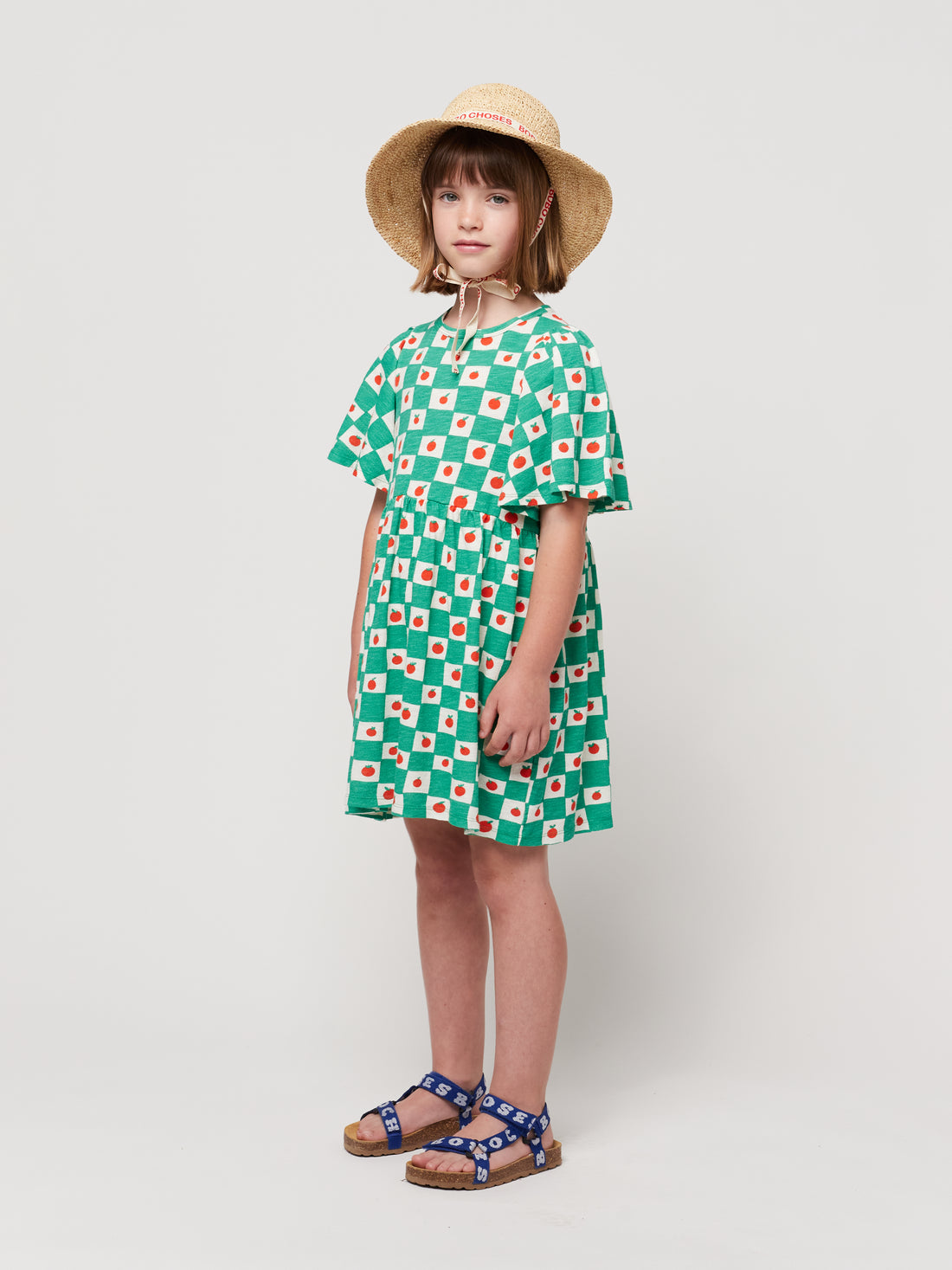 Bobo Choses Offwhite Tomato All Over Ruffle Sleeves Dress