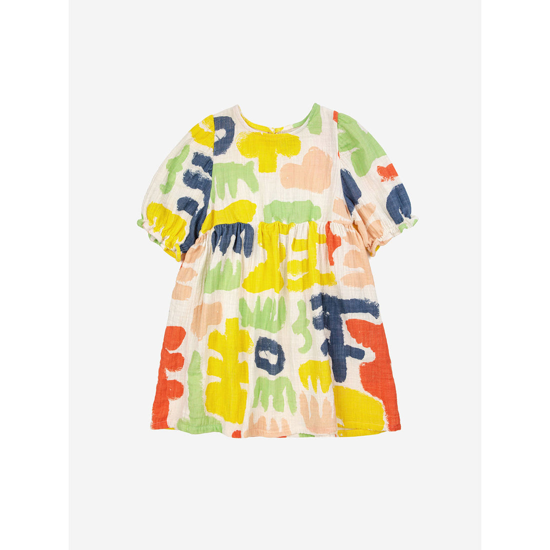 Bobo Choses Offwhite Carnival All Over Puffed Sleeve Woven Dress