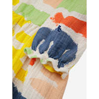 Bobo Choses Offwhite Carnival All Over Puffed Sleeve Woven Dress