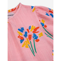 Bobo Choses Pink Fireworks All Over Flounce Sleeves Woven Dress