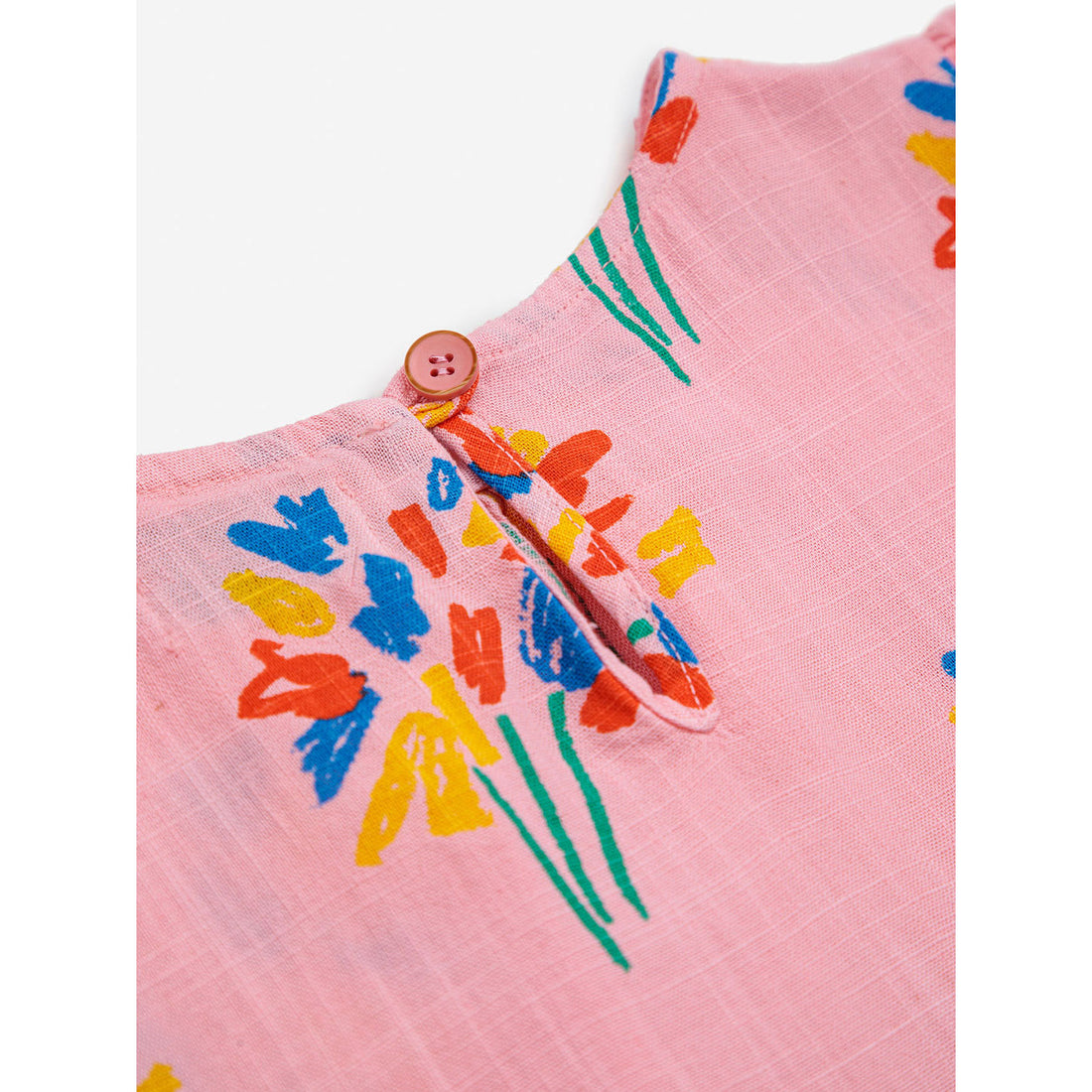 Bobo Choses Pink Fireworks All Over Flounce Sleeves Woven Dress