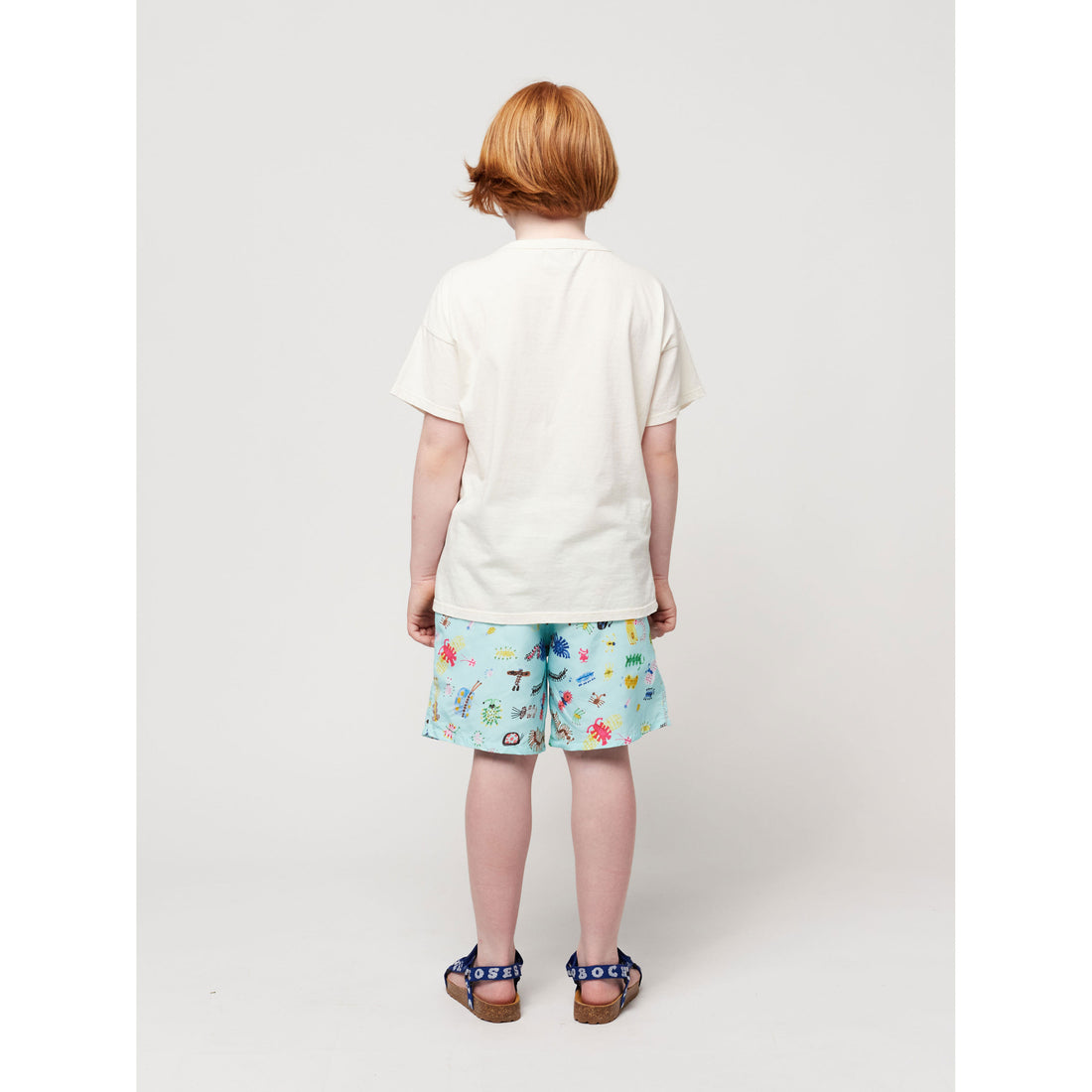 Bobo Choses Aqua Blue Funny Insects All Over Swim Bermuda Shorts