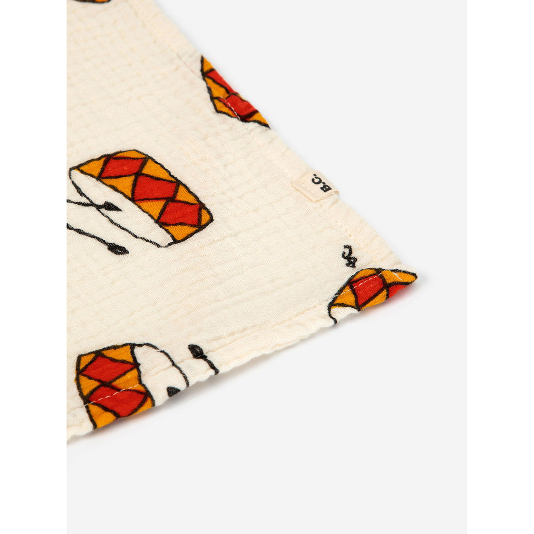 Bobo Choses Offwhite Baby Play The Drum All Over Muslin