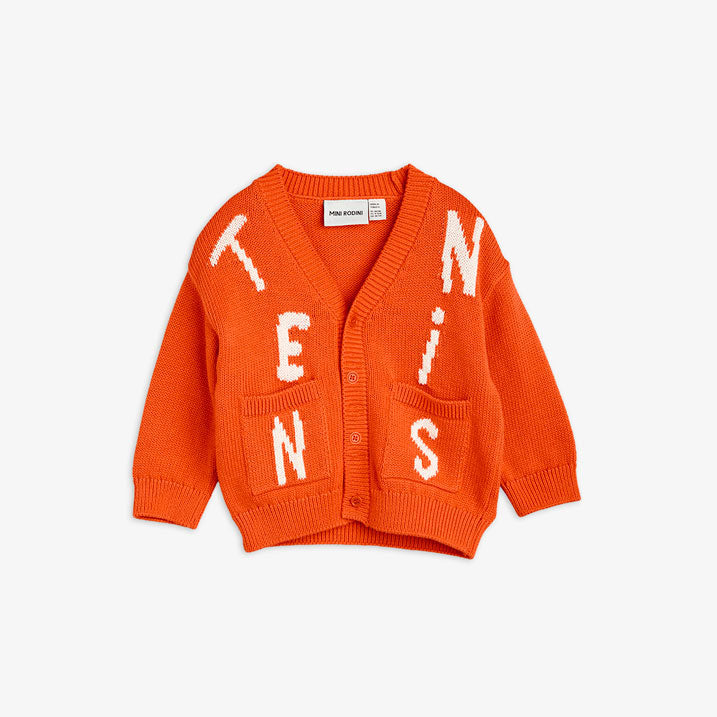 Mini Rodini Red Tennis Knitted Cardigan