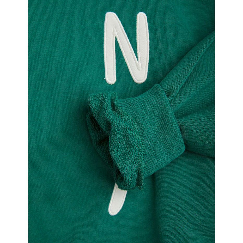 Mini Rodini Green Tennis Application Collar Sweatshirt