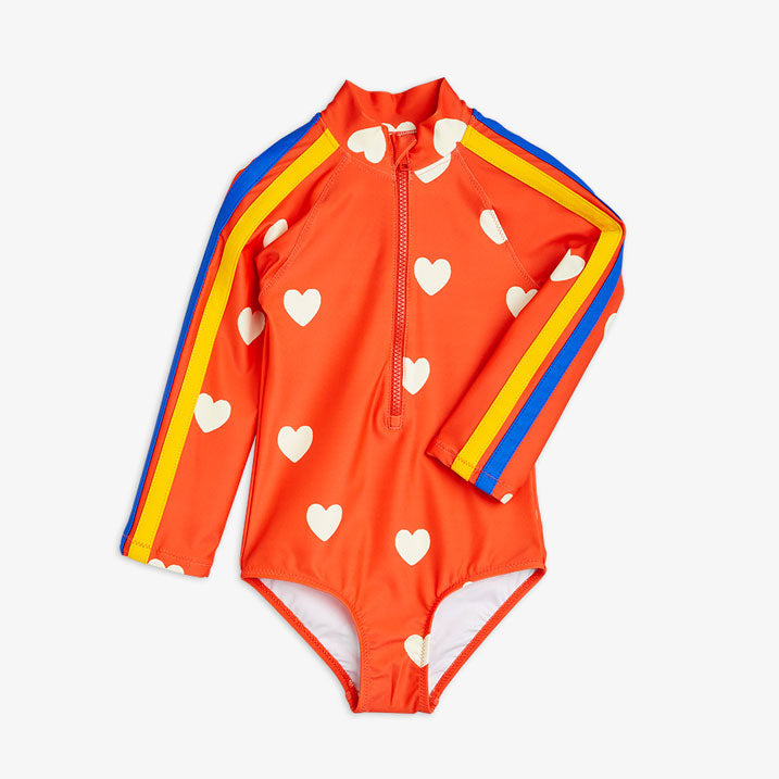 Mini Rodini Red Hearts Aop Uv Swimsuit