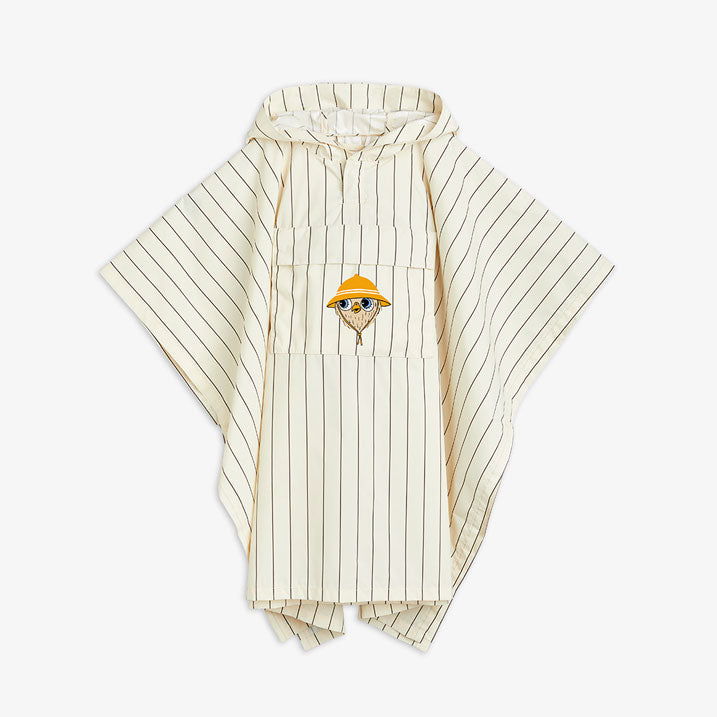 Mini Rodini Offwhite Owl Rain Poncho