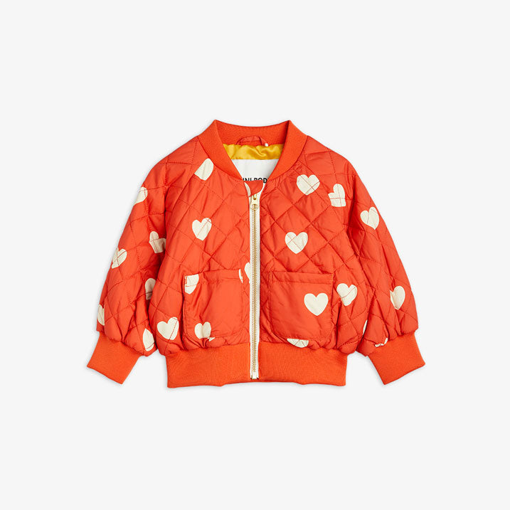 mini rodini heart パフジャケット Mini Rodini - HEARTS PUFFER JACKET - igloobaby