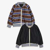 Mini Rodini Multi Stripe Reversible Baseball Jacket