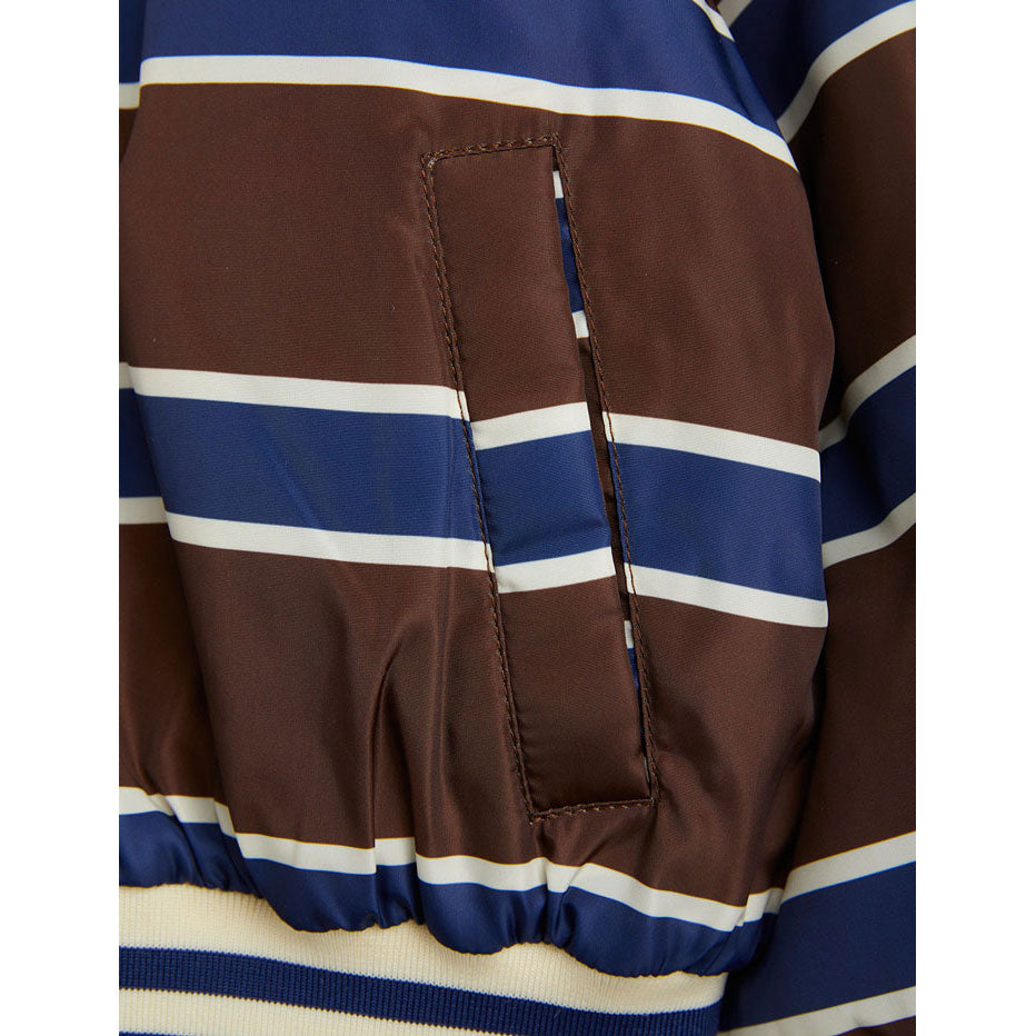 Mini Rodini Multi Stripe Reversible Baseball Jacket