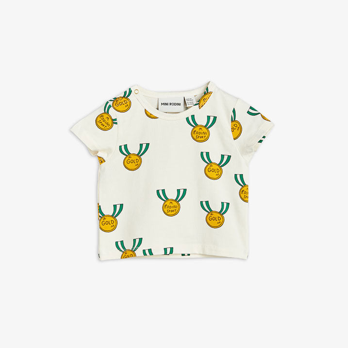 Mini Rodini Grey Medal Aop Tee