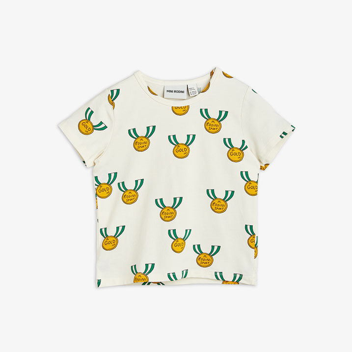 Mini Rodini Grey Medal Aop Tee