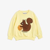 Mini Rodini Yellow Squirrel Chenille Embroidered Sweatshirt