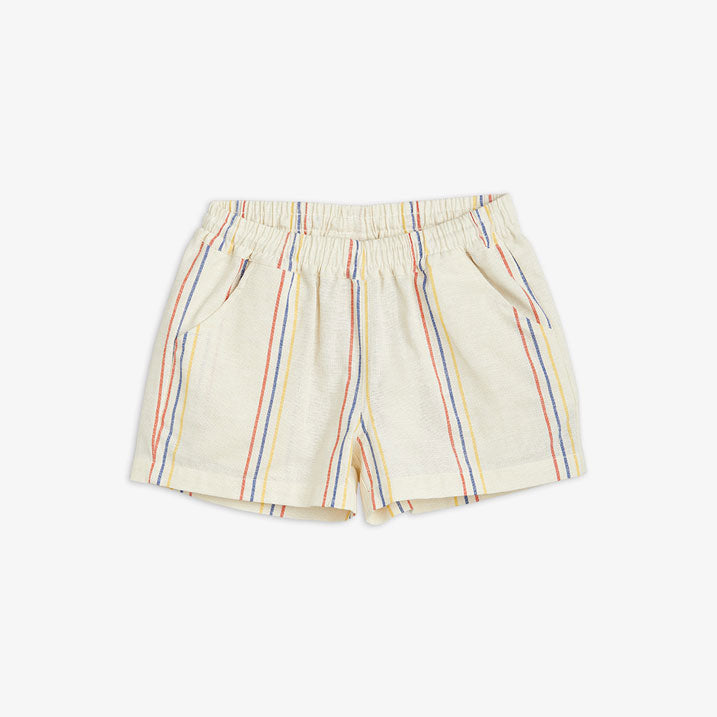 Mini Rodini Offwhite Stripe Woven Shorts