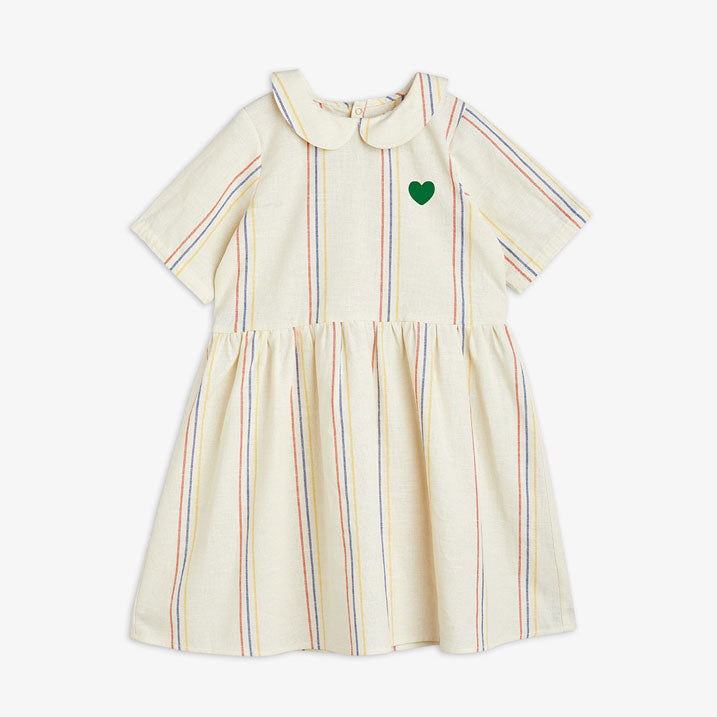 Mini Rodini Offwhite Stripe Woven Dress