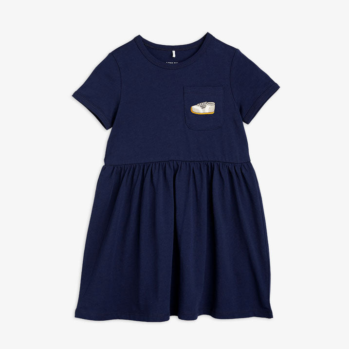 Mini Rodini Blue Jogging Embroidered Dress