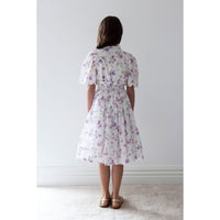 Petite Amalie  Lilac Floral Shirred Waist Dress