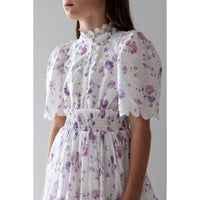 Petite Amalie  Lilac Floral Shirred Waist Dress