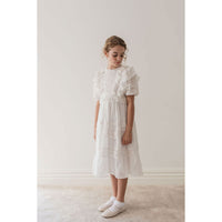 Petite Amalie White Crochet Lace Linen Dress