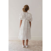 Petite Amalie White Crochet Lace Linen Dress