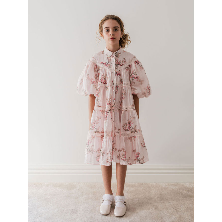 Petite Amalie Blush Orchid Linen Shirt Dress