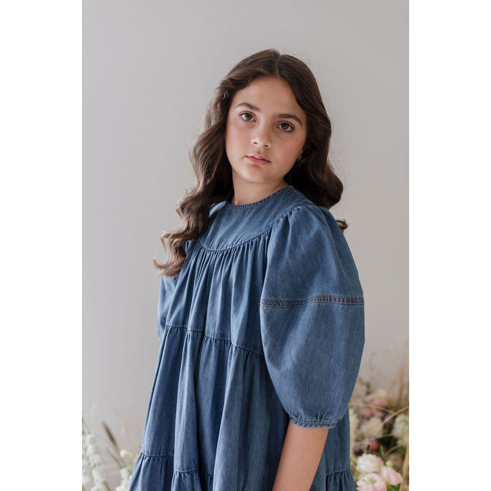 Steph Mid Wash Chambray Smock Dress
