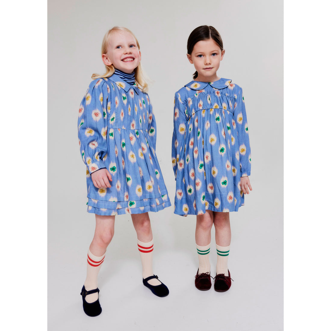 Morley Blue Clover Ruffle Dress