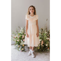 Steph Soft Pink Frill Yoke Voile Dress