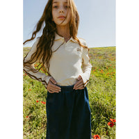 Elements Cream/Taupe Stripe Sleeve Polo
