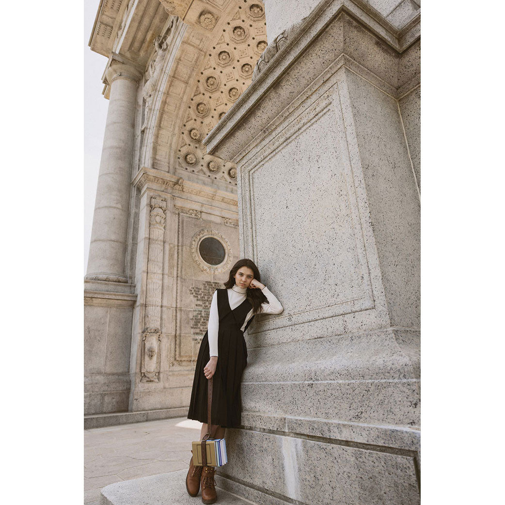 Ava and Lu Cream Scalloped Trim Turtleneck