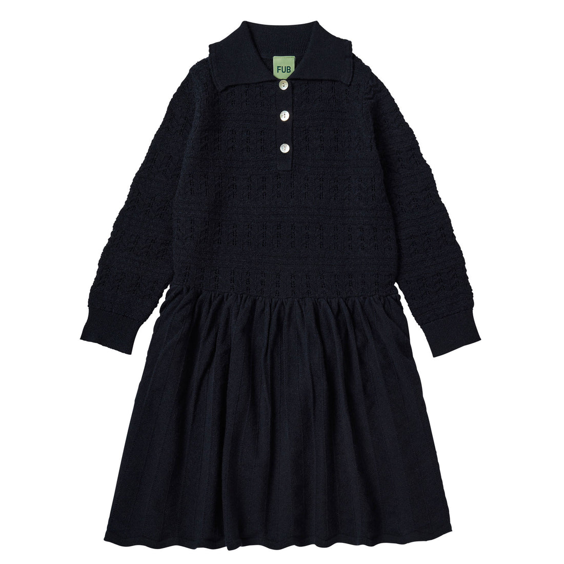FUB Dark Navy Pointelle Dress