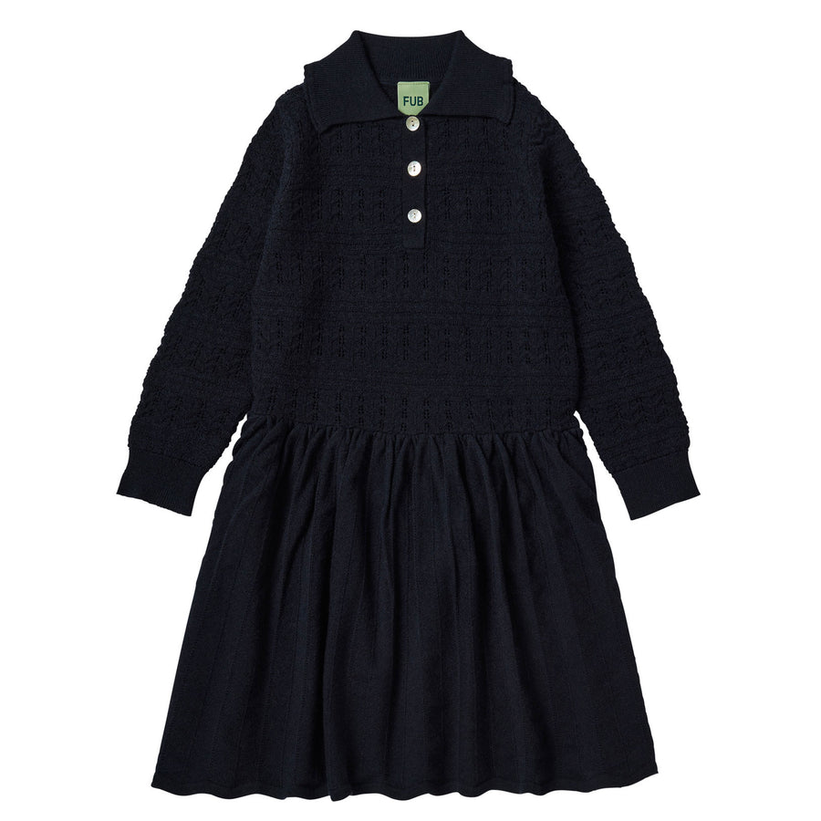 FUB Dark Navy Pointelle Dress