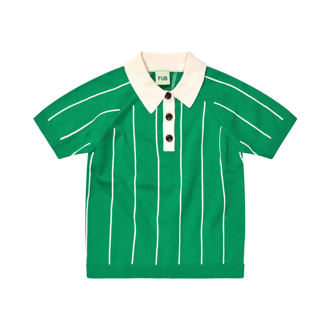 FUB Basil/Ecru Striped Polo
