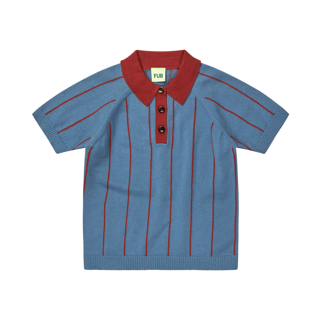 FUB Washed Indigo/Chili Striped Polo