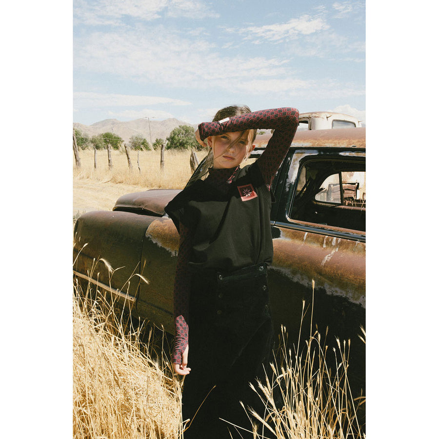 Clubhouse Maroon/ Black Geo Printed Turtleneck