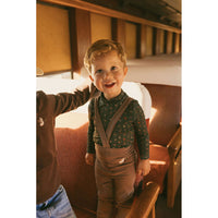 1984 Brown Duck Embroidered Suspender Leggings